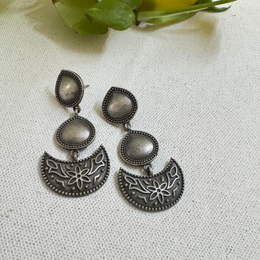 3 Layer Drop Moon Earring