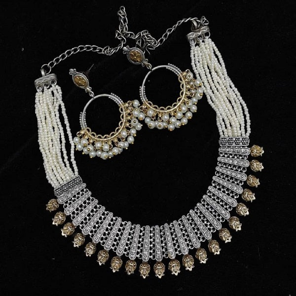 Dual Tone Moti Necklace